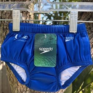 Speedo Premium Swim Diaper Blue with Cartoon Shark on Bum Size M 12M (18-22lbs)